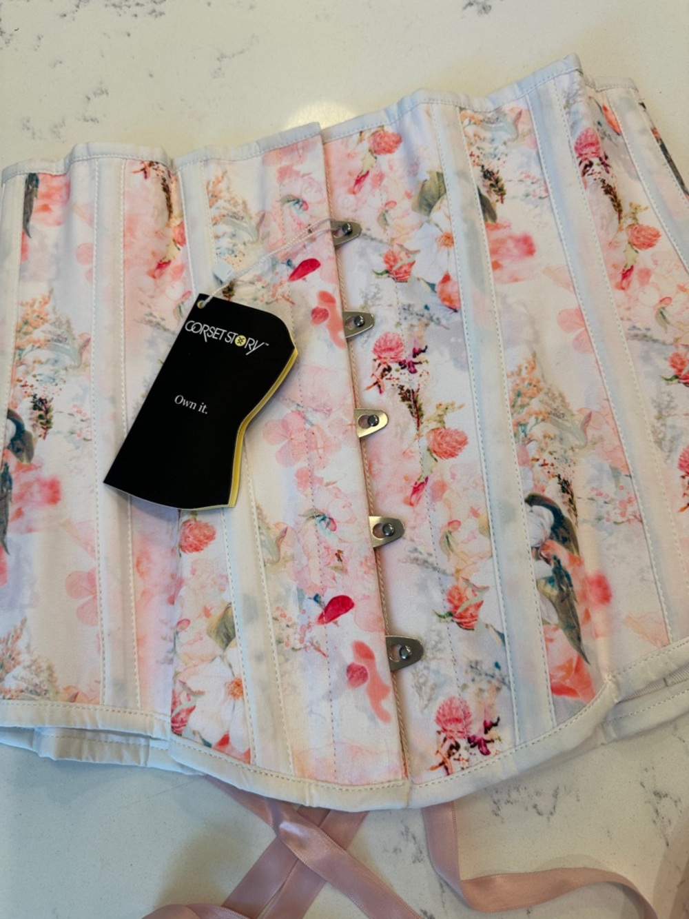 NWT Corset Story Floral Pink Under bust Corset - Picture 2 of 7